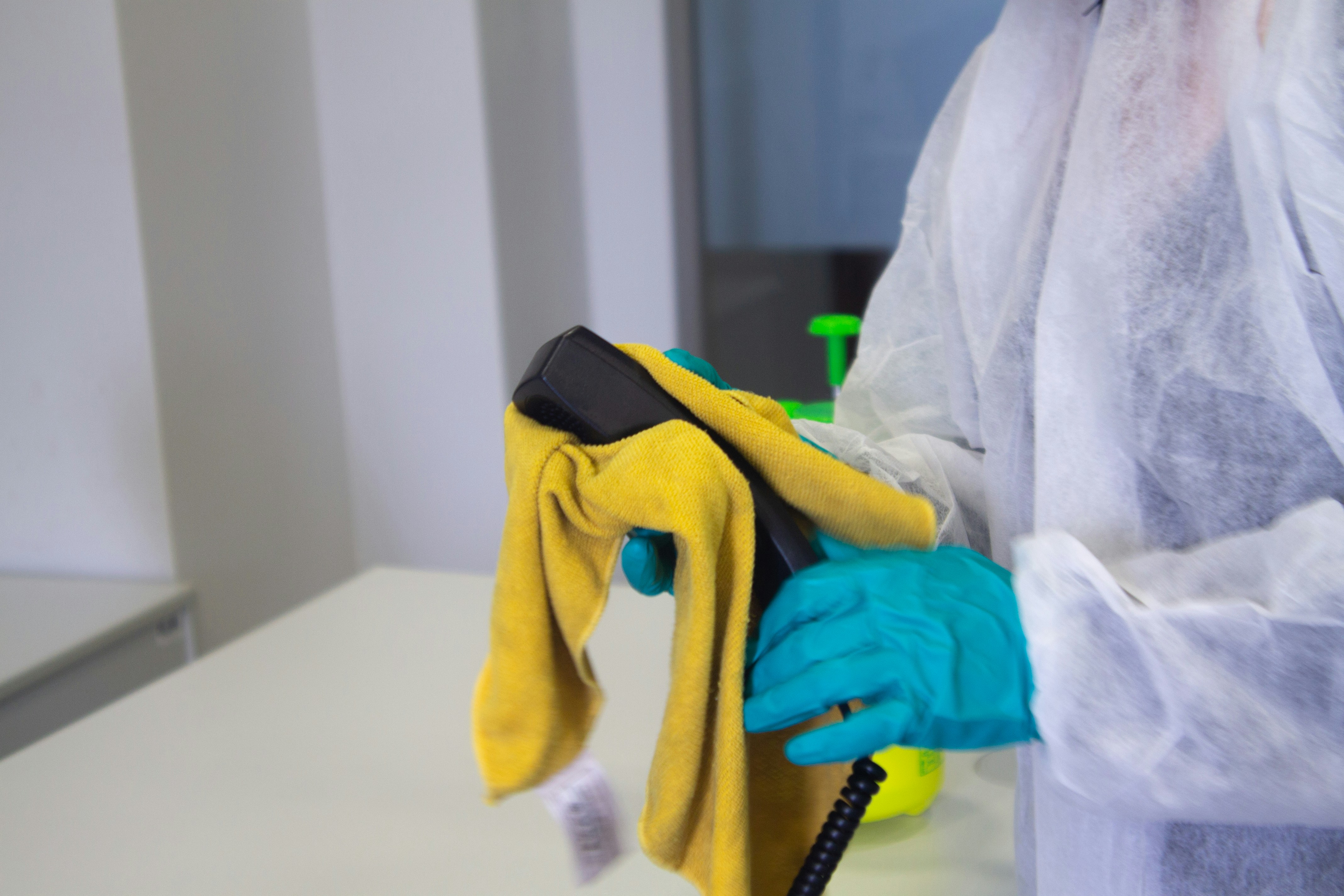 Professional cleaning team at work